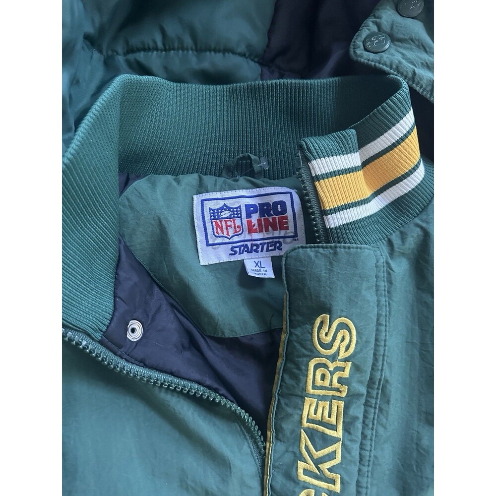 Starter Jacket Proline 90s Green Bay Packers ProLine 1/2 Zip Hood Size XL - Picture 4 of 10